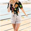 LA LEELA Women's Hawaiian Blouse Dresses Short Sleeve Vintage Shirt Halloween Costumes Pirate Shirts Button Down Summer Tops for Women - 2 of 4