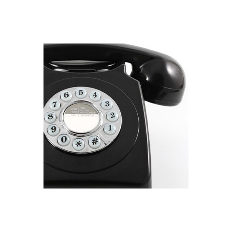 GPO Retro GPO746BLK 746 Desktop Push Button Telephone - Black, 3 of 7