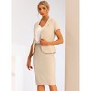 INSPIRE CHIC Women's Short Sleeve Blazer Jacket Pencil Skirt Business Suit Set 2 Pcs - 2 of 4