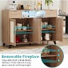 Rattan Sideboard Buffet Cabinet with Storage, Boho Wood Sideboard, Adjustable Shelves, Side Board for Living Room, Dining Room, Entryway - 4 of 4