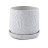 Vynxaria 2-Piece Gloss White Ceramic Planter Pot Set for Indoor & Outdoor Use - 4 of 4
