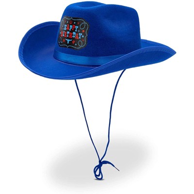 Blue Panda Western Party Cowboy Hat for Kid's Birthday Party (14 x 10.5 x 5.5 in)