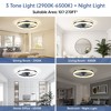 HUMHOLD 20'' White Ceiling Fan with Light and Remote, Low Profile Ceiling Fans with 3-Color Dimmable Lights, 6 Wind Speeds Flush Mount Ceiling Fan - 3 of 4