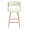 PAGED 26" Counter and Bar Stools,Corduroy Kitchen Stools,Counter Barstools with Golden Chromed Base,Set of 2 - 2 of 4