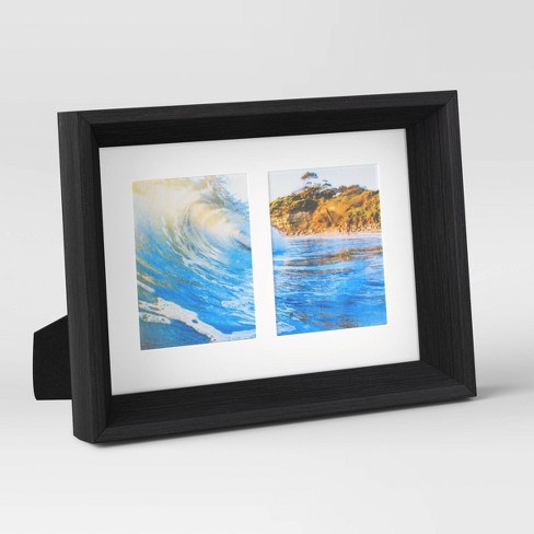 2 5 X 3 5 Double Paper Mat Wedge Picture Frame Black White Room Essentials Target