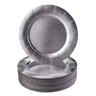 Silver Spoons Elegant Disposable Charger Plates for Party, 13” (10 PC)