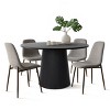 5-Piece Round Dining Table Set, 46'' Black Table with 4 Upholstered Armless Chairs, Modern Kitchen & Set, Space-Saving Furniture-Maison Boucle - 2 of 4