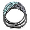 Slickblue Multi-Color Synthetic Crystal Ring, Light Black Stainless Steel, Women’s Daily Wear Pave Ring, Sizes 5-10 - 3 of 4