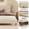 GDFStudio Eshar Modern Boucle Upholstered Platform Bed Frame with Wingback Headboard and Wooden Legs - 3 of 4