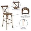 Flash Furniture HERCULES Series Dark Antique Wood Cross Back Barstool - 3 of 4