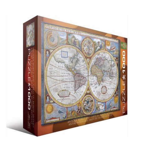 New 1000Pcs Wooden Puzzle The World Explorers Map Jigsaw Assembling Gift Toy 
