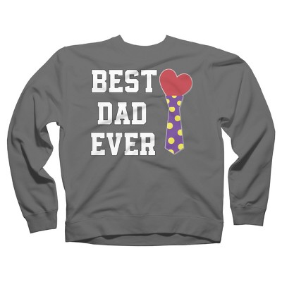 Adult Design By Humans Best Dad Ever Heart Tie By sukhendu12 Sweatshirt