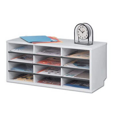 Dove Gray Particle Board 12-Section Desktop Sorter