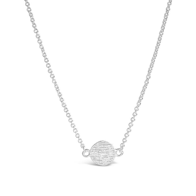 SHINE by Sterling Forever Delicate Textured Solid Circle Necklace, 3 of 4