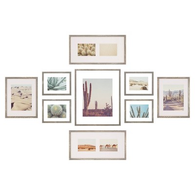 9pc Gallery Wall Floating Picture Frame Set with Hanging Templates - Gallery Perfect