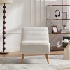 Modern Chenille Upholstered Accent Chair,Living Room Armless Chair with Rubber Wood Legs,Chenille Reading Chair for Small Spaces-Koiai - 2 of 4