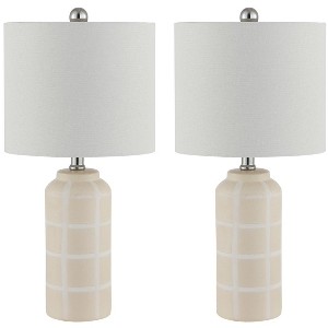 Rhett Table Lamp (Set of 2) - 21 Inch Height - TBL4334 - Ivory - Safavieh - 1 of 4