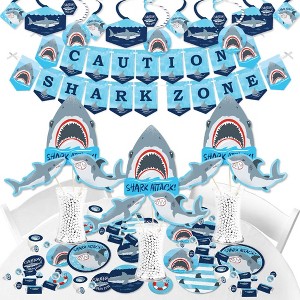 Big Dot of Happiness Shark Zone - Jawsome Party or Birthday Party Supplies - Banner Decoration Kit - Fundle Bundle - 1 of 4