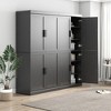 62"x62"x16" Wood Accent Cabinet in Black, Storage Organizer with Adjustable Shelves for Kitchen Bedroom Entryway Living Room Dinning Room - 3 of 4