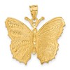 Black Bow Jewelry 14k Yellow Gold Textured Butterfly Pendant, 28mm (1 1/8 inch) - 3 of 4