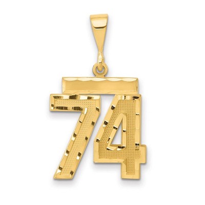 Black Bow Jewelry 14K Yellow Gold, Varsity Collection, Medium D/C Pendant Number 74