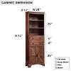 SinCiDo 72" Tall Farmhouse Bathroom Storage Cabinet, Adjustable Shelves & Barn Door & 2 Drawers for Bathroom, Living Room, Kitchen - 2 of 4
