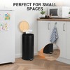 8 Gallon Step Trash Can with Soft-Close Bamboo Lid, Stainless Steel Garbage Can with Removable Inner Bucket, 30L Round Trash Bin, White - 4 of 4