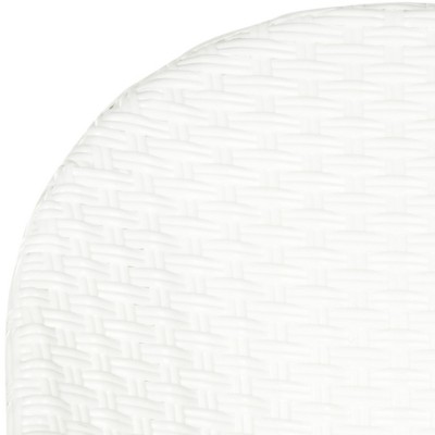 Off-White Faux Bamboo and Wicker Bistro Chair Set