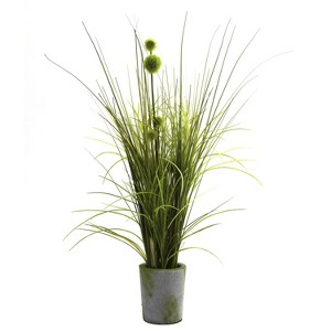 Bohemian Grass & Dandelion Planter - Artificial Outdoor Decor - Low Maintenance Home Accent - 1 of 3