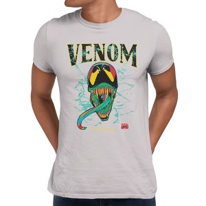 Marvel Comics Retro Mens Venom Head Portrait T-Shirt - Ice Grey