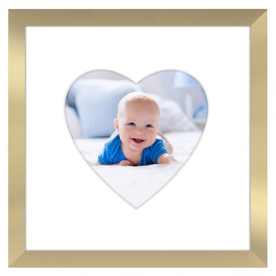 Americanflat 12" x 12" Picture Frame with Mat - Round & Heart Designs - Stylish Decor for Living Rooms, Dorms, Offices & More