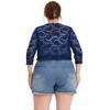 Agnes Orinda Women's Plus Size Shrug 3/4 Sleeves Lace Tie Neck Crop Bolero Cardigan - 4 of 4
