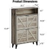 Freestanding Shoe Cabinet, 2 Flip Drawers Front Door Shoe Rack with Adjustable Shelf & Metal Legs, Shoe Rack for Front Door Entrance - 2 of 4