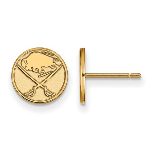 Black Bow Jewelry 14k Yellow Gold Plated Sterling Silver Buffalo Sabres NHL Stud Earring - image 1 of 3