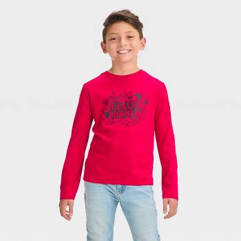 Boys' Long Sleeve 'Express Yourself' Graphic T-Shirt - Cat & Jack™ Red