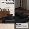 Compact Chenille Transformable Sectional Sofa with Supportive Foam Fold-Out Bed for Small Spaces & Home Offices - 2 of 4