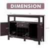 Costway Storage Buffet Sideboard Table Kitchen Sever Cabinet Wine Rack Brown - 3 of 4