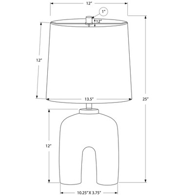 Cream Resin Arc Table Lamp with Beige Linen Shade
