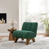 Art Leon Polar Fleece Fabric Upholstered Accent Slipper Chair with Rubber Wood Legs - 2 of 4