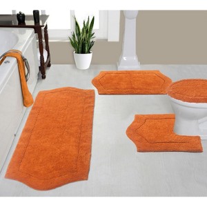 Waterford Collection Tufted Bath Rug, Extra Soft and Absorbent, Non-Slip Bath Mats, Machine Washable bath rugs for Bathroom, 4 Piece Set, Terracotta - 1 of 4