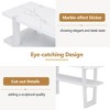 Wooakway Retro Console Table With 2-Tier Open Storage Shelf, Sofa Table, Narrow Entryway Table With Marble-Effect Top For Hallway, Living Room - 4 of 4