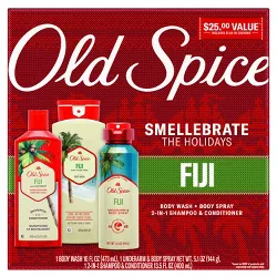 Old Spice Fiji Holiday Gift Set - Body Wash + Body Spray + 2-in-1 Hair Care - 3pk
