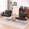 Set of 2 Modern Accent Chair with Arm Pockets, Upholstered Armchair with Metal Frame for Living Room and Bedroom 4W - ModernLuxe - 4 of 4
