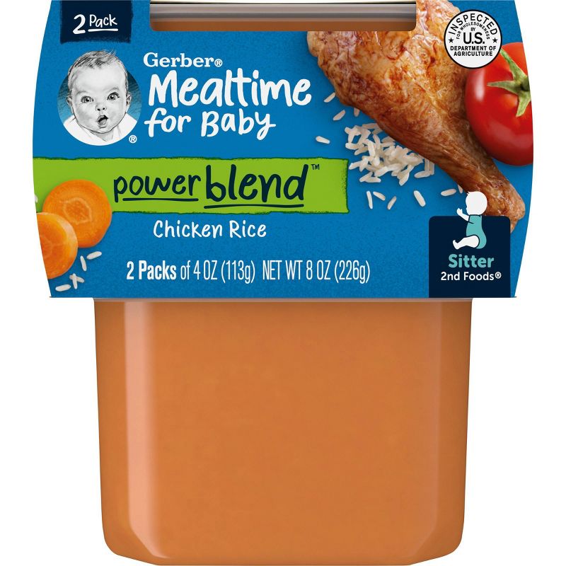 Gerber Sitter 2nd Foods Chicken Rice Baby Meals - 2ct/4oz Each, 4 of 6