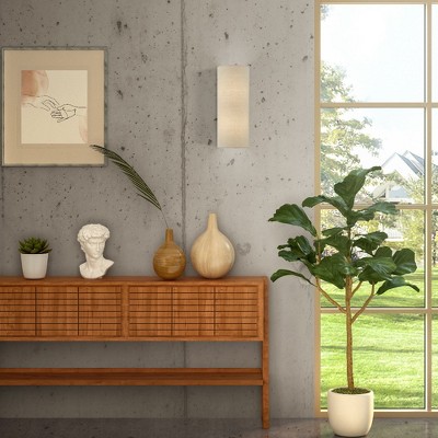 Antique Gold Leaf 2-Light Sconce with Parchment Fabric Shade
