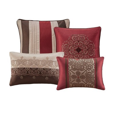 California King Red Microfiber 24-Piece Bedroom Set