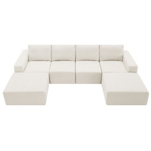 NicBex Modular U Shape Sectional Couch Chenille Upholstered Sofa with Square Arm for Living Room and Apartment - 1 of 4
