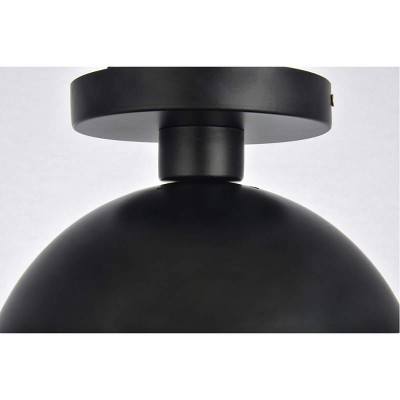 Black and Frosted White Globe Flush Mount Light