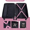Gulches 3 Piece Luggage Sets ABS Lightweight Suitcase with Two Hooks, Spinner Wheels, TSA Lock, (20/24/28) PINK - 3 of 4