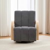 360° Swivel Chair with Solid Wood Armrests, Comfy Reading Chair, Modern Velvet Accent Chair for Living Room or Apartment–The Pop Home - 2 of 4